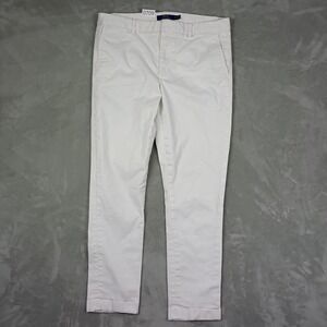 Polo Ralph Lauren Chino Pants Womens 10 White Stretch Slim Casual Preppy Coastal